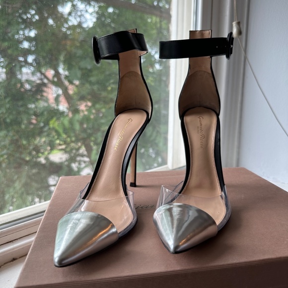 Gianvito Rossi PVC Leather Ankle Strap Heel - Picture 2 of 5